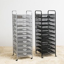 Under the table document storage car with drawer Multi-layer A4 data finishing cabinet wrought iron net A3 file classification storage bookshelf