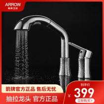 arrow Pull-out hot and cold faucet Double control fine copper basin Shampoo basin Basin faucet