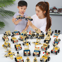 Building Blocks Military Assembly Special Police 3 Boys Kids Girls 10 Puzzle Force Small Grain 8 Children Moving Brain Multifunction Toys