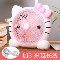 Poite-style summer fan Home Small girls ins and small straight female fan flabellum Table Face Type Mesh Hood