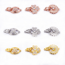 s925 silver-plated pearl buckle chain buckle buckle buckle handmade jewelry diy material Single layer buckle jewelry buckle