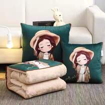 Thickened Couple Hug Pillow Head Quilt Dual-use Cartoon Folding Blanket Two-in-one Car Paparazzi single leaning pillow Winter