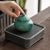 Ink guard Japanese style simple side Pot Kiln into green pine glaze small teapot home ceramic kung fu tea set single bubble cover Bowl