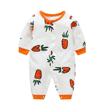 Baby one-piece spring and Autumn pure cotton 3ins6 clothes mens 12 months long-sleeved female romper full moon baby climbing clothes