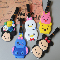 Cartoon luggage tag cute animation overlay creative boarding tag pvc soft rubber luggage tag custom