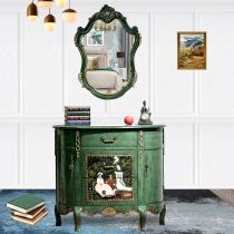 American semicircular porch mirror hand-painted side cabinet living room sofa Emerald door cabinet bedroom dressing table cabinet storage cabinet