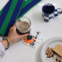 wishmore bar fruit coaster anti-hot insulation silicone table home to give girlfriend birthday gift
