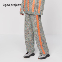 3ge3 project new variegated yarn single color wool flat machine loose straight pants M0201KP02