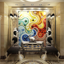 Mosaic puzzle abstract cut painting Entrance decorative background mural wall sticker Living room bathroom aisle parquet tiles