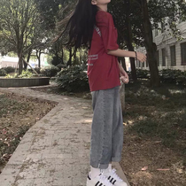 Fat sister mm summer dress 2021 New loose size womens wide leg jeans hip thigh thick womens pants thin