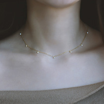 Original design necklace female damp net red 925 pure silver gold plated Korean version lock bones chain ins simple temperament small crowdneck chain