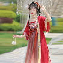 Gazing purple Xuan original synothian Tang system of Don Quixote dresses Handmaids new Summer Chinese Wind Drifting Comfort with Fairy Ancient Clothes