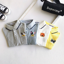 Spring and Autumn 2020 Boy and Girl Boy Cotton Roll Shirt Child Paul Polo Shirt Strap