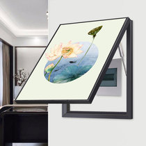 New Chinese Electric Meter Box Decoration Painting Hand-painted Oil Painting in the family Xuanguan Restaurant Push-pull Hanging Painting Lotus customizable Dimensions