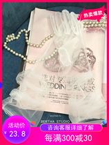 Bertha design dream plain yarn full finger transparent mesh long bridal wedding gloves summer thin