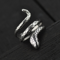 Retro Thai silver European and American style snake ring female fashion personality ins tide Net Red cold wind small snake winding ring