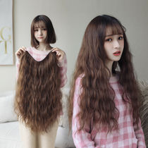 (Three lengths)Wool roll Water Ripple wig Female Curly hair Big Wavy straight hair Natural one-piece wig piece