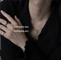hellojune 925 Silver Zircon Inlaid Small Cross Pendant Necklace Mini Cross Clavicle Necklace