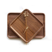  Black walnut wooden tea tray Teapot tray Creative wooden cup tray Wooden household wooden wooden plate Wooden tray