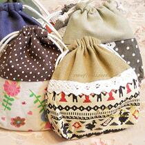 New Fields Garden Wind Small Fresh Style Cloth Art Draw Rope Zero Money Bag Debris Small Pocket Cosmetic Small Matter Cashier Bag