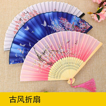 Fan ancient style ancient costume folding fan male Chinese style female student domineering fan Hanfu dance ancient fan fairy Air