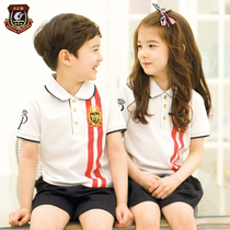  Kindergarten garden clothes summer suit Cotton British college style boys and girls class clothes Primary school school uniforms summer short-sleeved