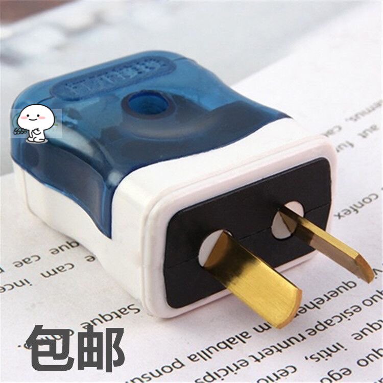 Bipolar turn power plug two-pin plug two-angle plug connecting the power plug bag to turn