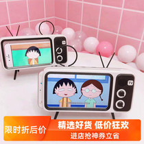Retro TV TV Bluetooth speaker creative mini subwoofer Mobile phone bracket Drama chasing artifact Girl heart small audio