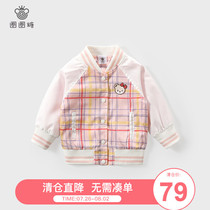 (Clearance)Childrens clothing Girls  coat spring and autumn new childrens plaid jacket Baby baby foreign style baseball suit
