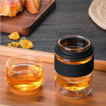 Glass travel tea set carrying case fast guest Cup one pot two cups Kung Fu teapot