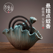 Mosquito oven ceramic indoor mosquito coil household mosquito box incense sandalwood stove bracket Lotus extra-large plate incense burner
