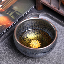 Jianyang iron tire Jianzhan oil drop master cup Famous kiln tea cup hand-inlaid anemone kiln becomes Kung Fu tea cup