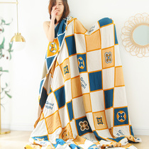 Pure cotton gauze blanket Five-layer cotton yarn blanket Single double blanket Office lunch break blanket Bedroom sheets