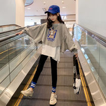 Girl autumn suit 2020 new foreign style Korean version of net red childrens clothing girls in big children sports fashionable two-piece set