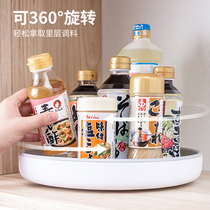 Kitchen rotating seasoning rack shelf Corner seasoning soy sauce bottle storage rack Cabinet seasoning bottle turntable