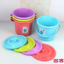 Xiang household portable plastic small bucket round laundry bucket covered bucket plastic bucket mop bucket small thick water