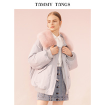 (Shopping mall with the same)sugar force winter new gray loose warm 90 white duck fluff collar down jacket jacket women