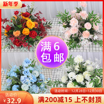 New wedding road flower Flower daffodil flower art potted flower stage flower stage KT board flower point welcome area Roman column potted flower