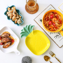 Baking tray ceramic cheese baked rice bowl microwave oven creative plate double ear baking oven Bowl home soup dish baking bowl