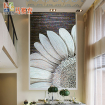 Simple modern mosaic entrance background wall sunflower living room tile parquet mosaic puzzle fine cut painting