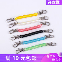 Spring rope keychain color soft glue anti-lost hand telescopic stretchable stretch stretch elastic rope alloy adhesive hook creative match