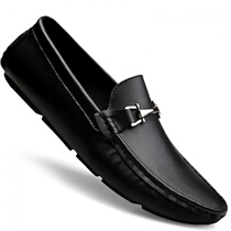 Mens real leather bean shoes men and Korean edition trend casual shoes spring breathable lazy shoes fashion shoes men