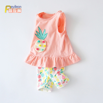 Infants and young girls 0-1-3 years old female baby Summer thin female baby two-piece set foreign princess 4