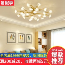 LED ceiling lamp Glass plum living room lamp Bedroom modern simple atmosphere Nordic branch lamp creative home