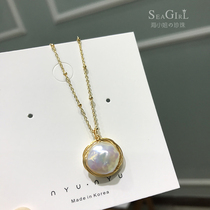 Miss Sea pearl small sun Aurora colorful natural Freshwater Baroque button bead winding pearl Necklace female