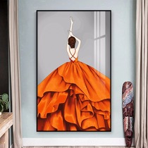 Fanghua cross stitch 2021 new living room porch beauty figure thread embroidery small vertical version simple manual embroidery