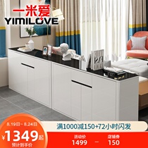  One meter love piano paint dining side cabinet Modern simple tempered glass storage cabinet living room wine cabinet integrated against the wall