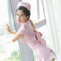 Japanese sexy nurse uniform passion suit small chest taste inside clothes perspective night fire supplies three-point open gear