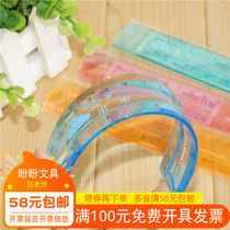 Del 6205 soft ruler elastic material any bending ruler 150MM student supplies candy color stationery ruler