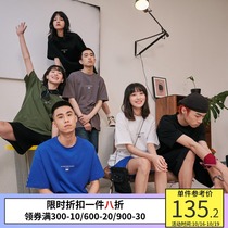 PSO Brand Solid Color BASIC barrage print short sleeve T-shirt men Cotton Tide Brand couple summer coat